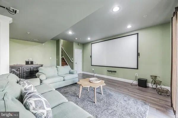a living room with furniture