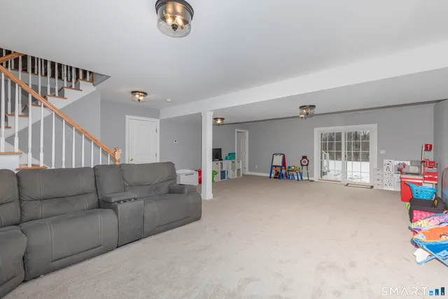 a view of a garage with toys