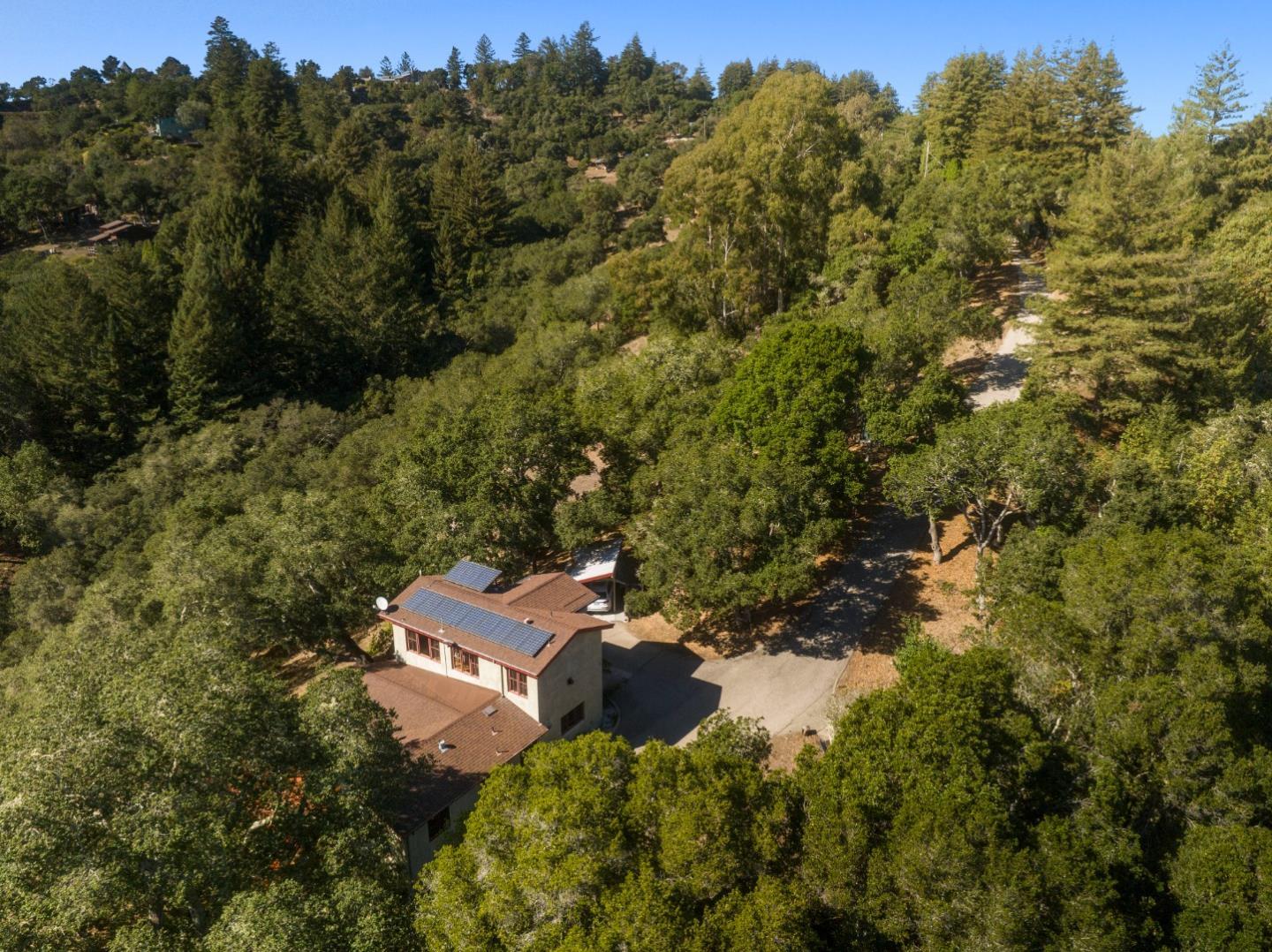 4710 North Rodeo Gulch Road Soquel, CA 95073 - Photo 57 of 97 an aerial view of a house with a yard