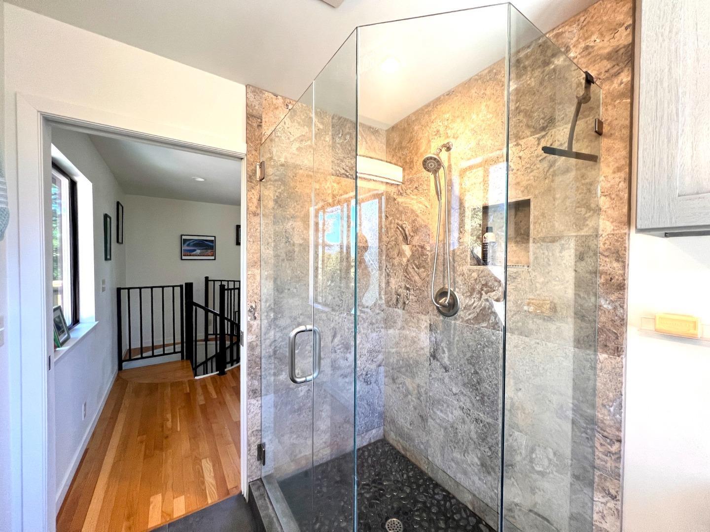 4710 North Rodeo Gulch Road Soquel, CA 95073 - Photo 72 of 97 a bathroom with a shower