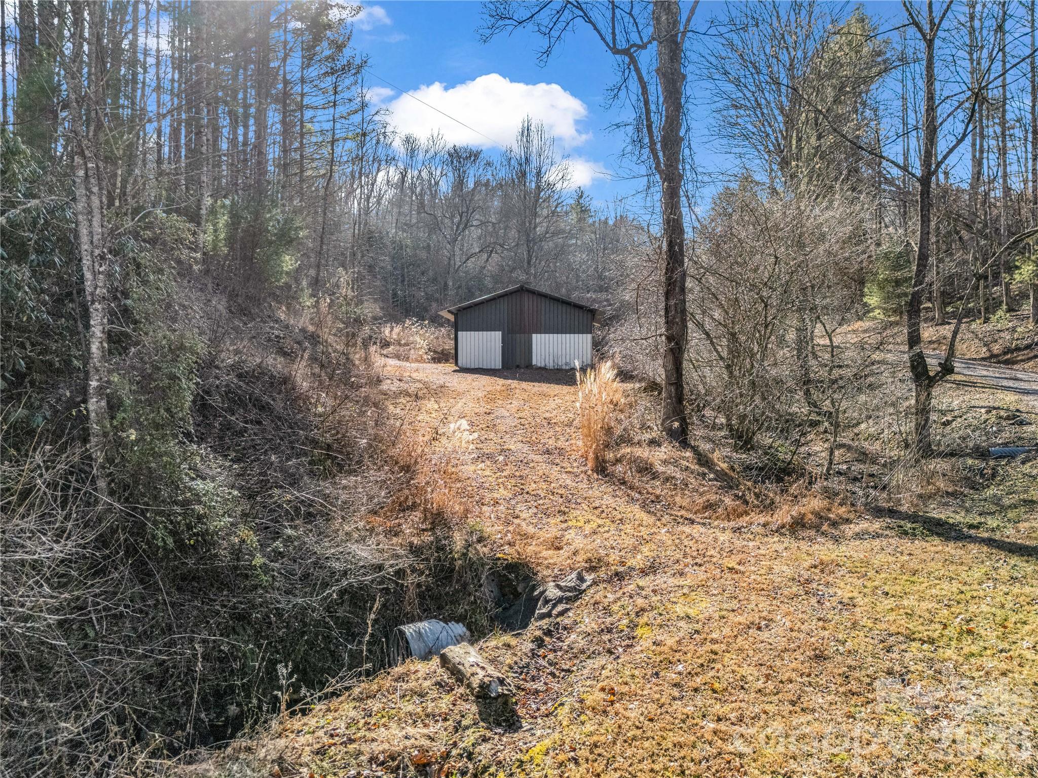 530 Mine Creek Road Bakersville, NC 28705 - Photo 15 of 18 a view of a yard with plants and a bench
