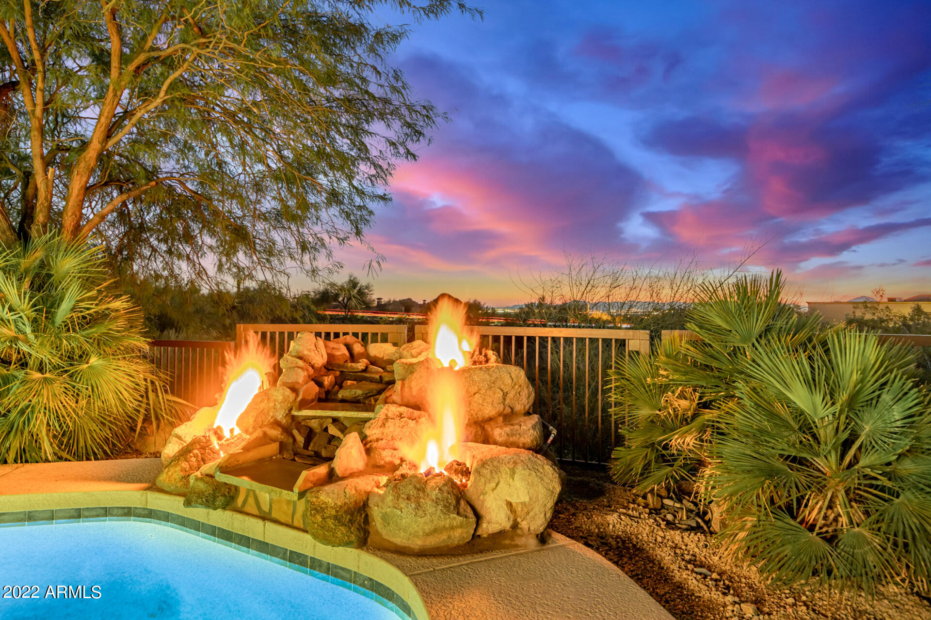 13607 East Geronimo Road Scottsdale, AZ 85259 - Photo 68 of 85 Water feature with fire accents.