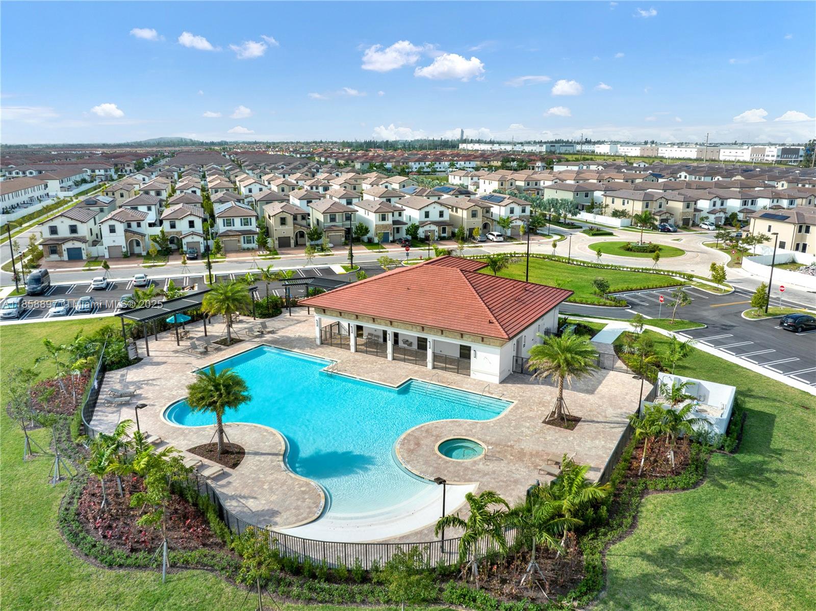 10480 West 33rd Lane Hialeah, FL 33018 - Photo 36 of 53 an aerial view of a house with swimming pool outdoor seating and yard