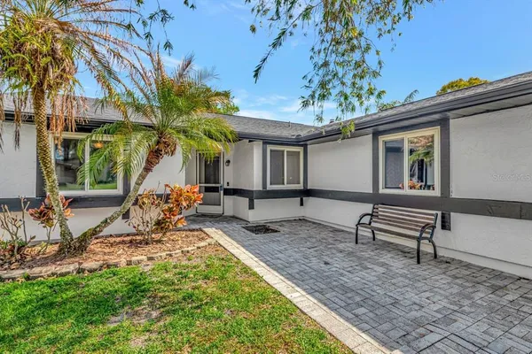 a house view with a backyard space