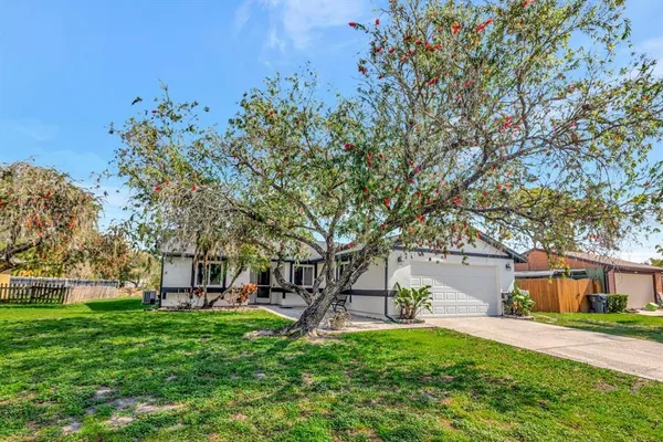 a view of a house with a yard