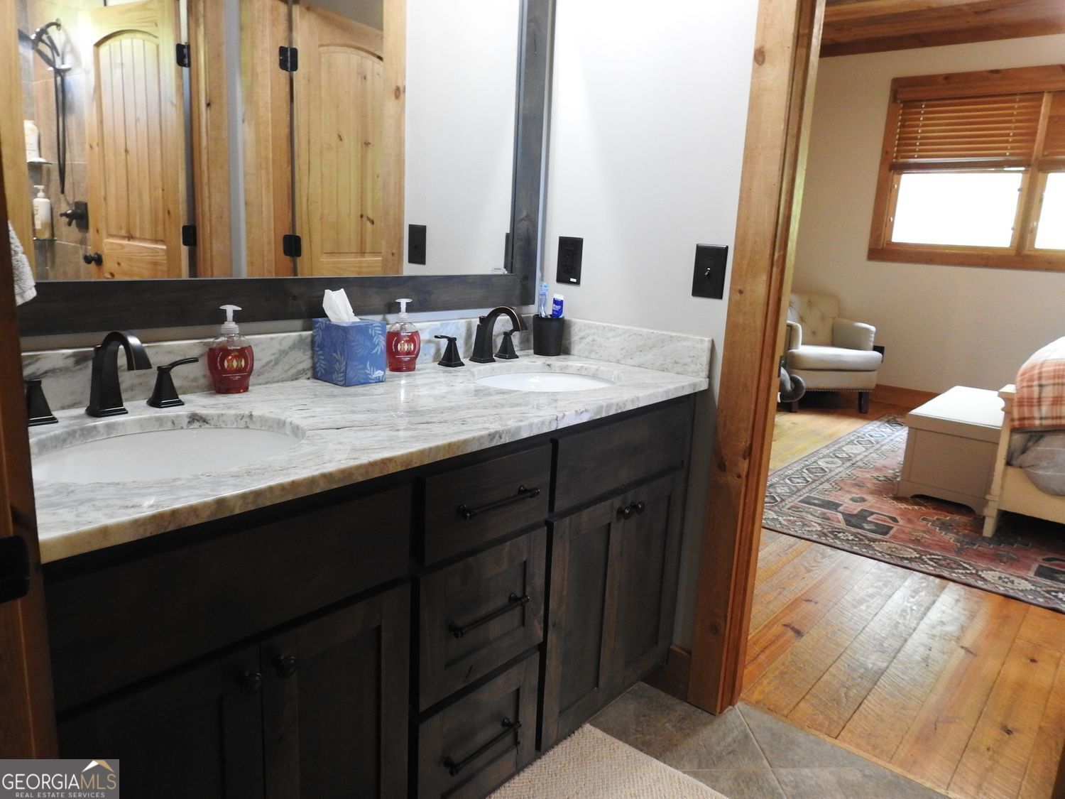 366 Shepherds Lane Morganton, GA 30560 - Photo 42 of 77 a bathroom with a sink double vanity and a mirror