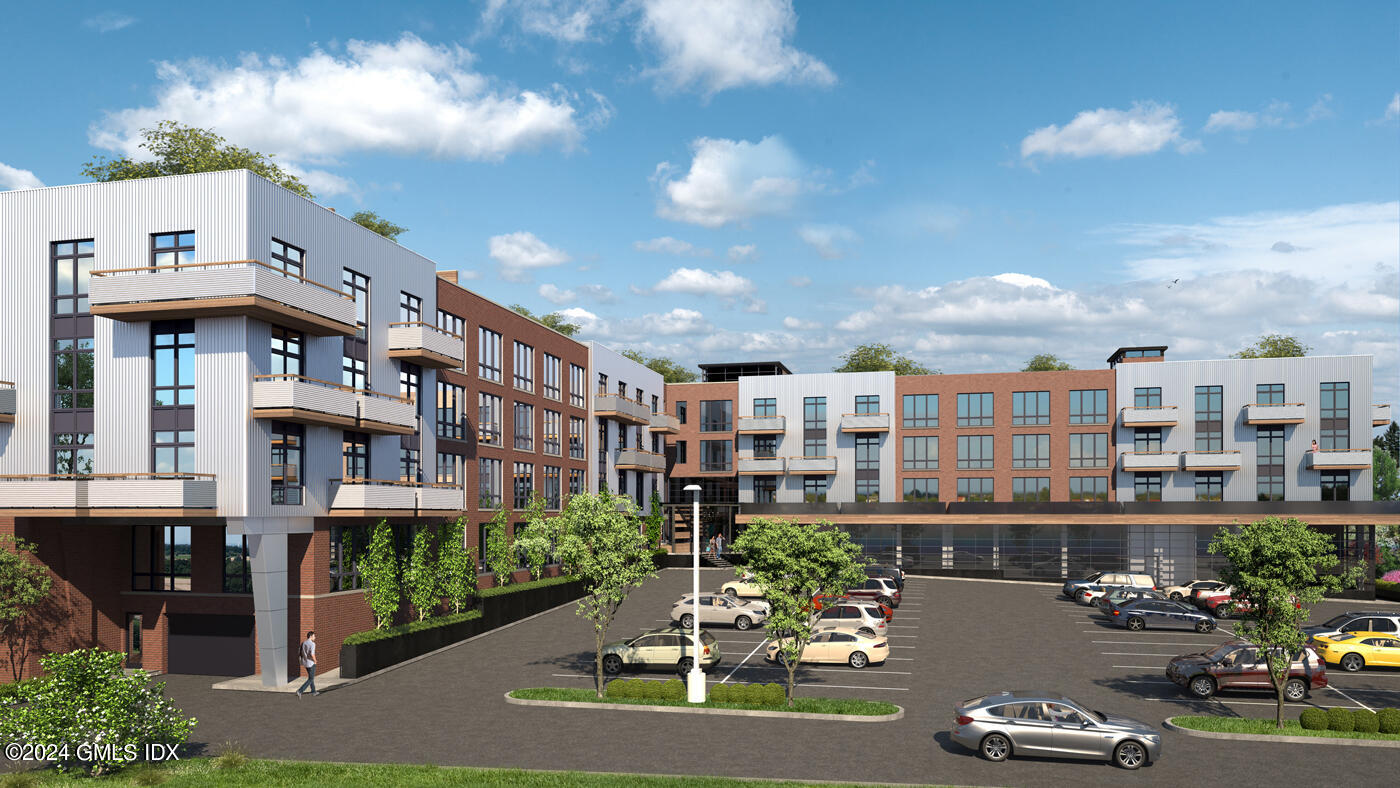 a car parked in front of a building