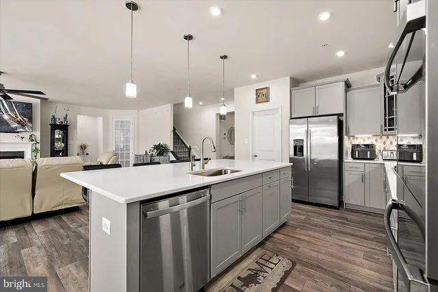 a living room with furniture