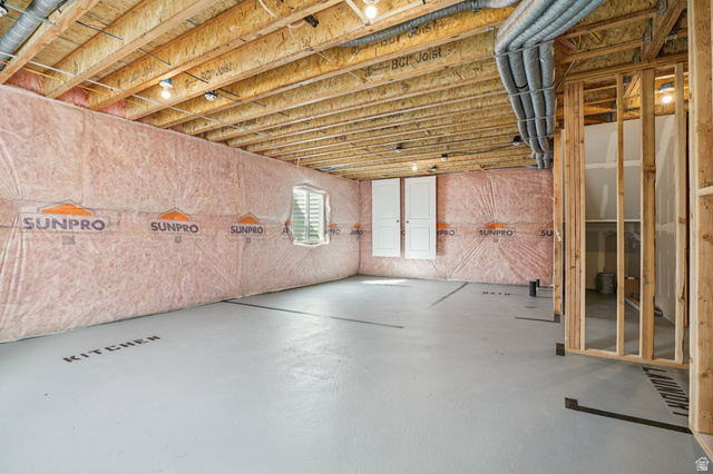 2097 North Ostler Peak Road, Unit 115 Heber City, UT 84032 - Photo 16 of 33 Unfinished basement featuring exposed wood joists, recessed lighting, and insulated walls