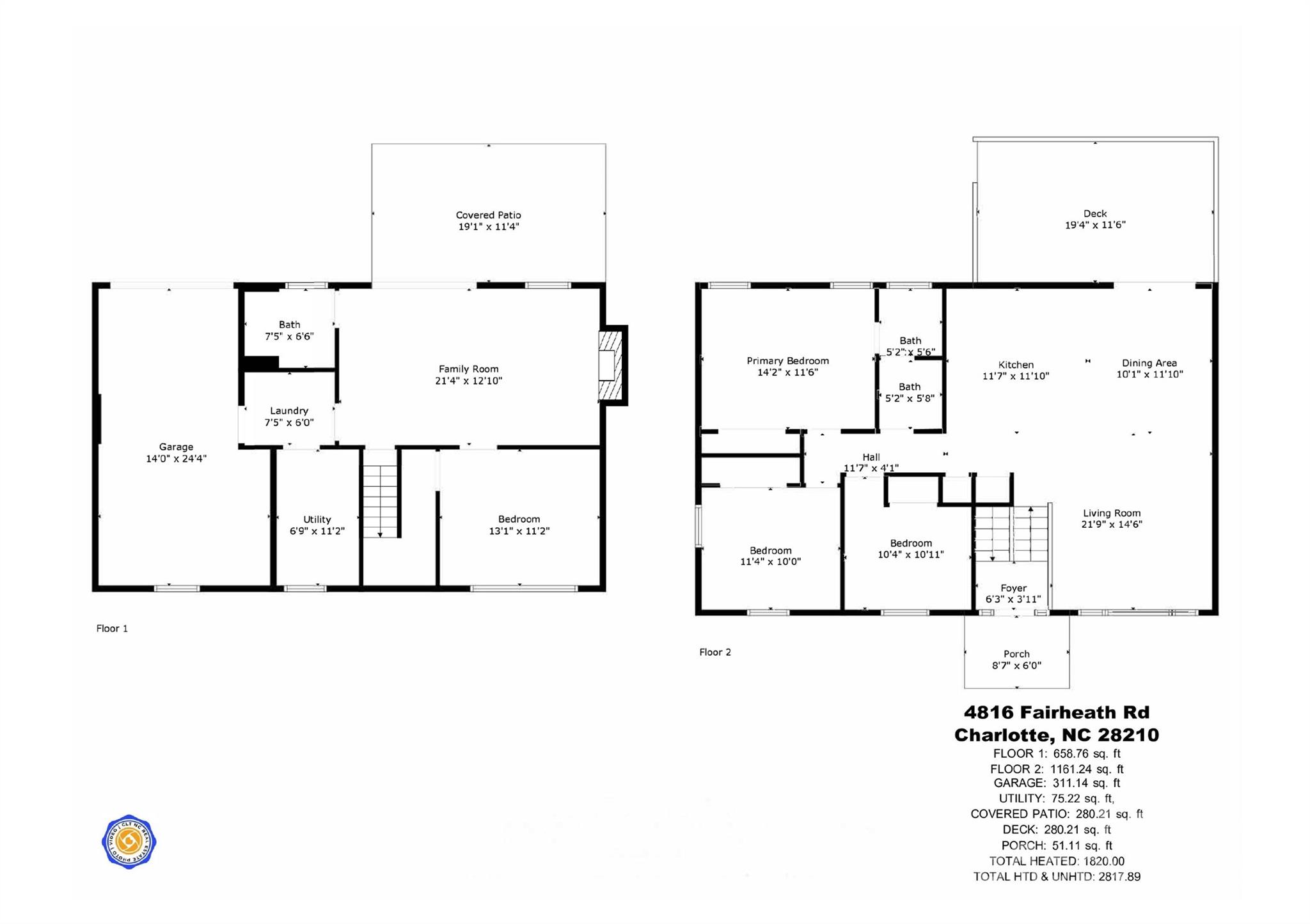4816 Fairheath Road Charlotte, NC 28210 - Photo 31 of 35 a picture of a floor plan