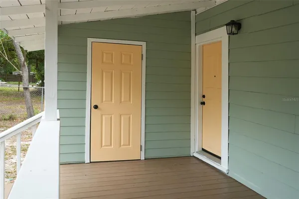 a view of front door of house