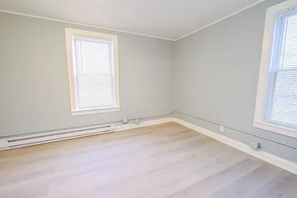 an empty room with a window