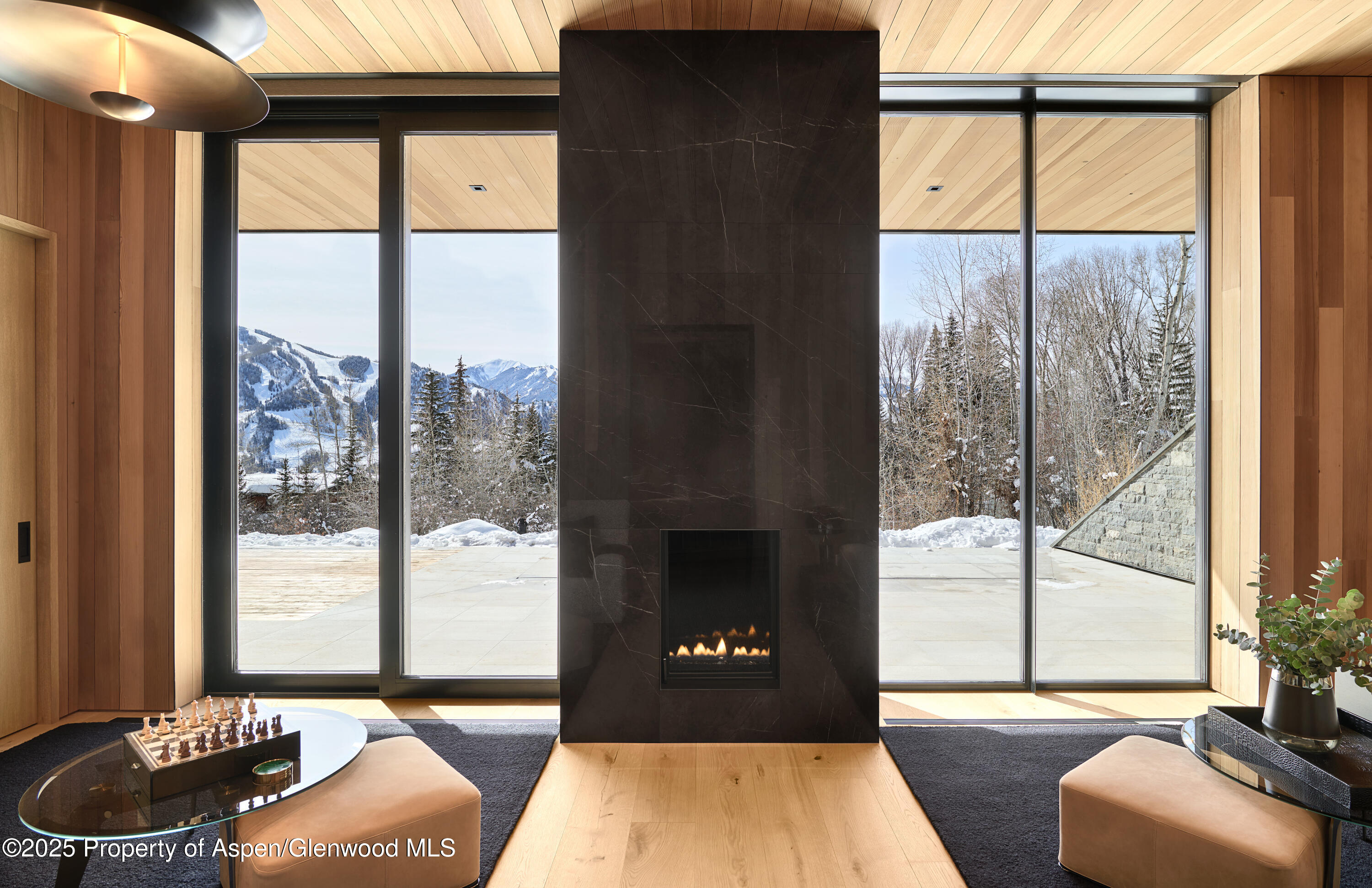 395 East Reds Road Aspen, CO 81612 - Photo 32 of 51 a living room with furniture and a floor to ceiling window