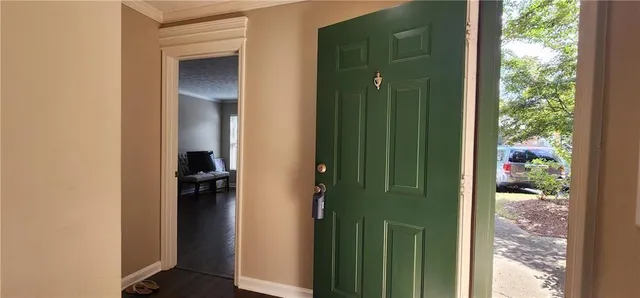 view of a bathroom from a hallway