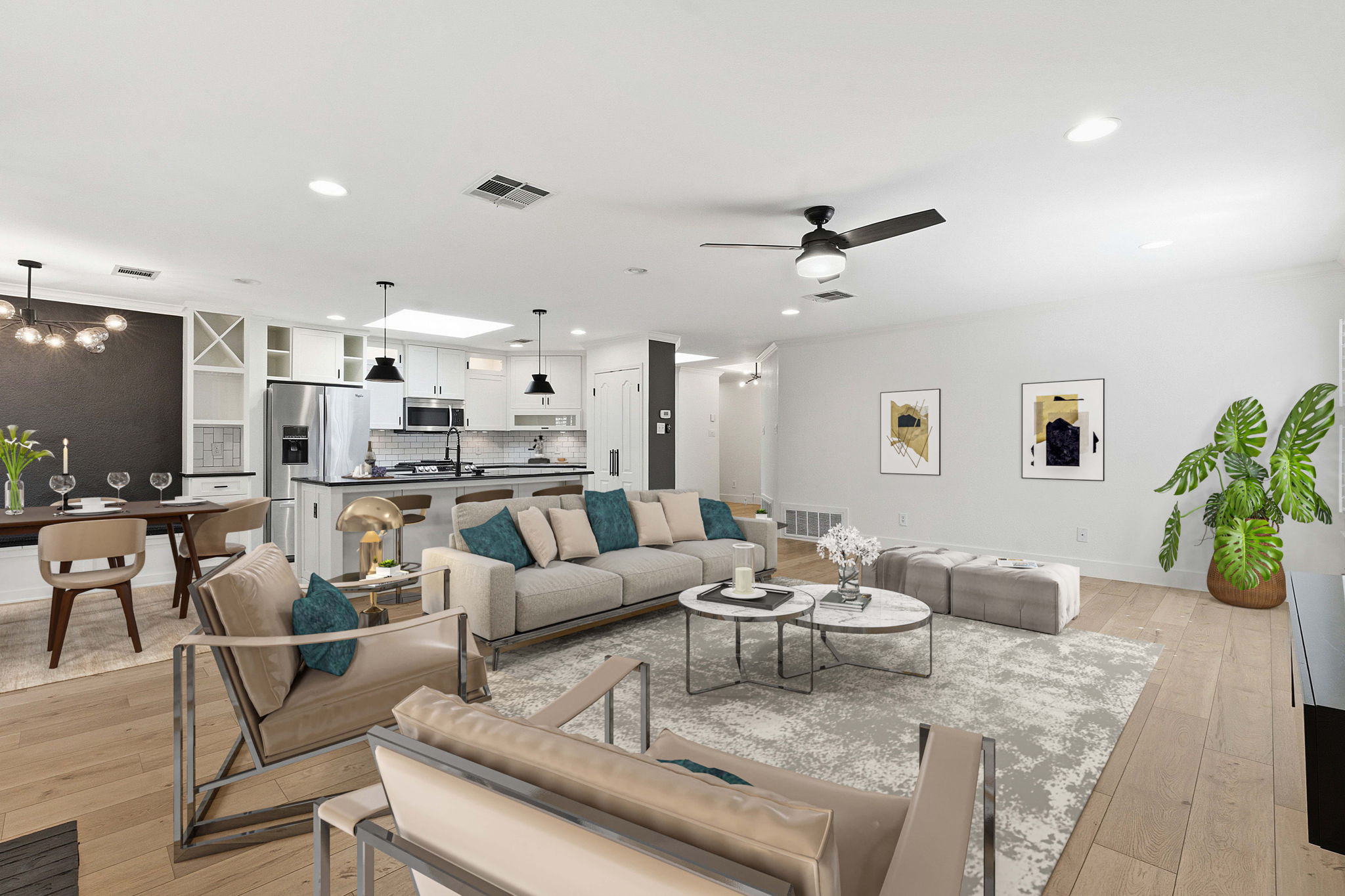 1511 Knoll Ridge Drive Cedar Park, TX 78613 - Photo 4 of 26 Living area featuring light wood finished floors, recessed lighting, and ceiling fan