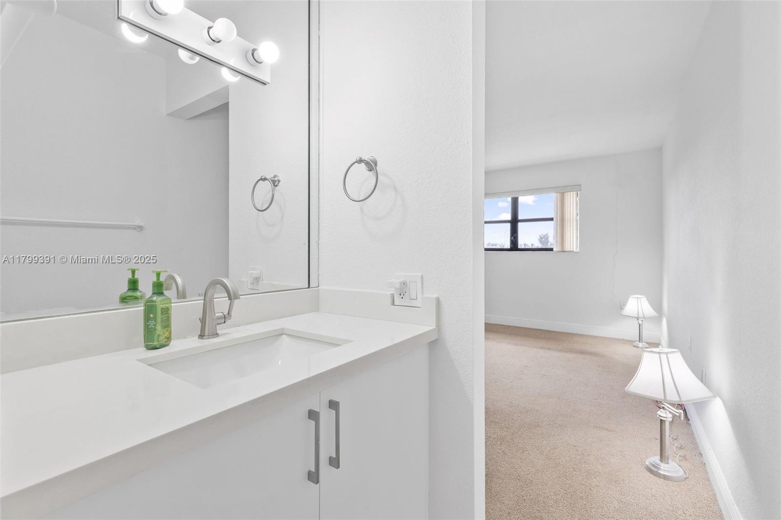 8401 Northwest 8th Street, Unit 401 Miami, FL 33126 - Photo 33 of 35 a bathroom with a sink vanity and a mirror