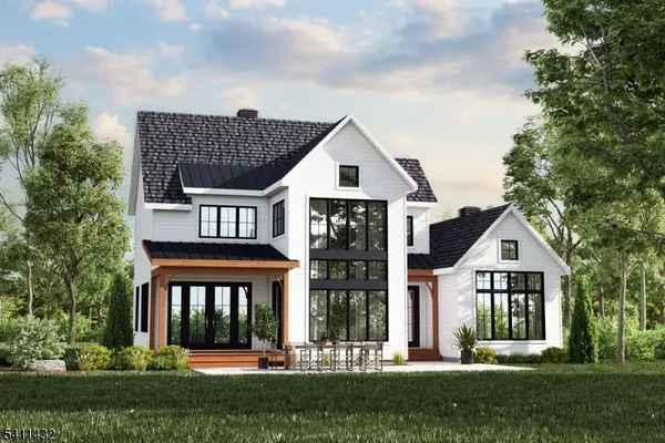 front view of a house with a yard