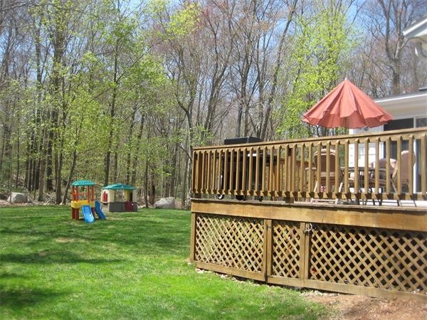 25 Lyndon Road Sharon, MA 02067 - Photo 22 of 27 a view of outdoor space with deck and garden