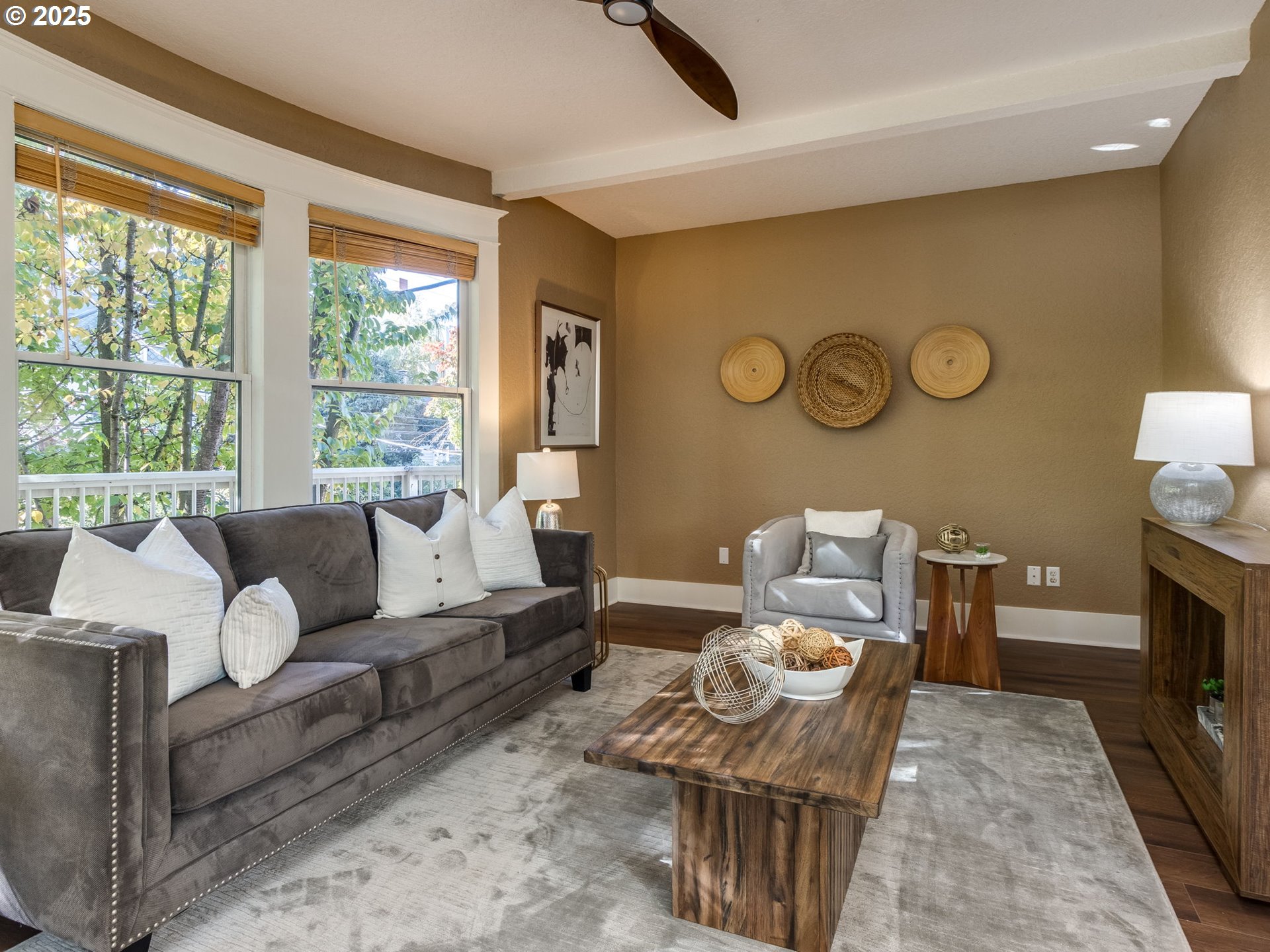 2137 Northwest Everett Street, Unit B Portland, OR 97210 - Photo 14 of 28 a living room with furniture and a fireplace
