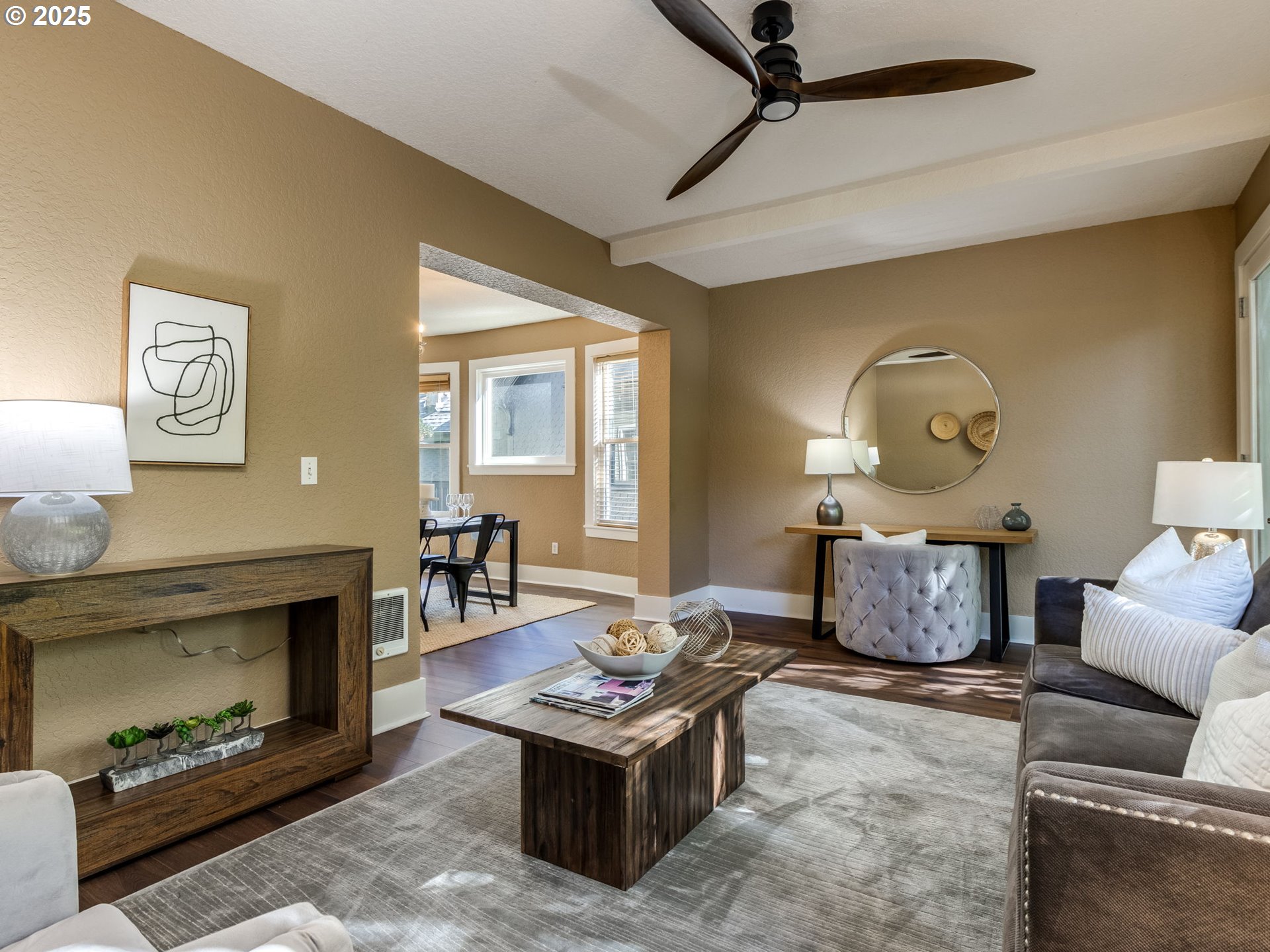 2137 Northwest Everett Street, Unit B Portland, OR 97210 - Photo 15 of 28 a living room with furniture and a fireplace