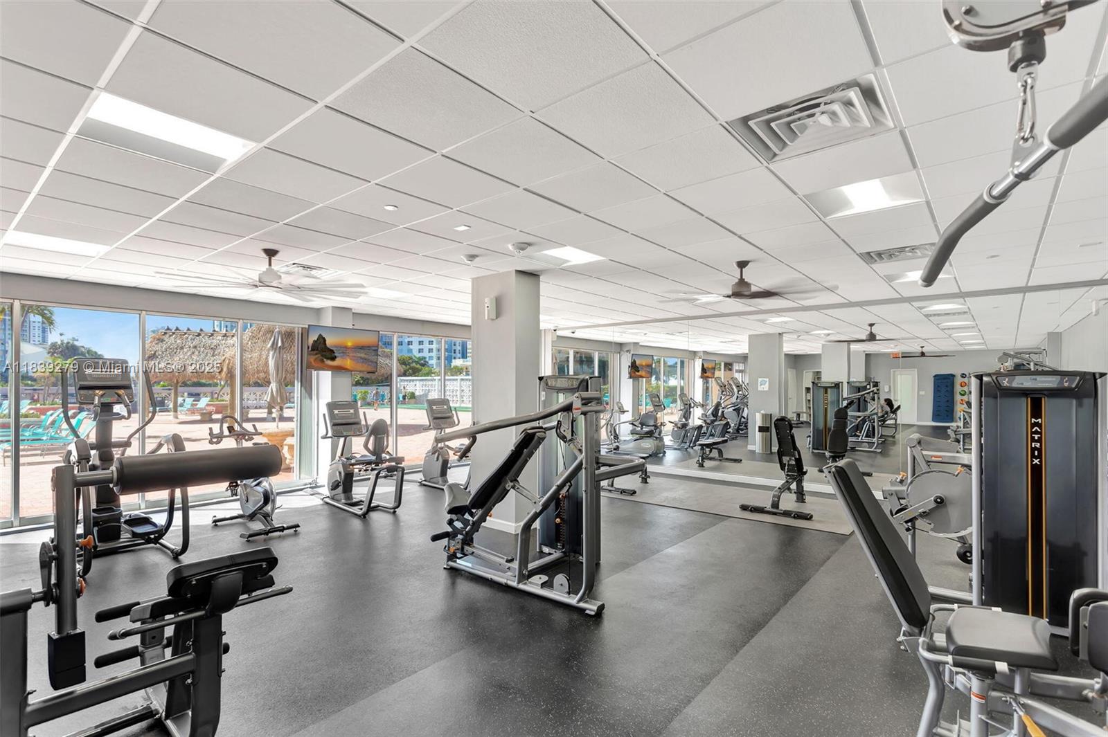 405 North Ocean Boulevard, Unit 815 Pompano Beach, FL 33062 - Photo 37 of 41 a view of a room with gym equipment