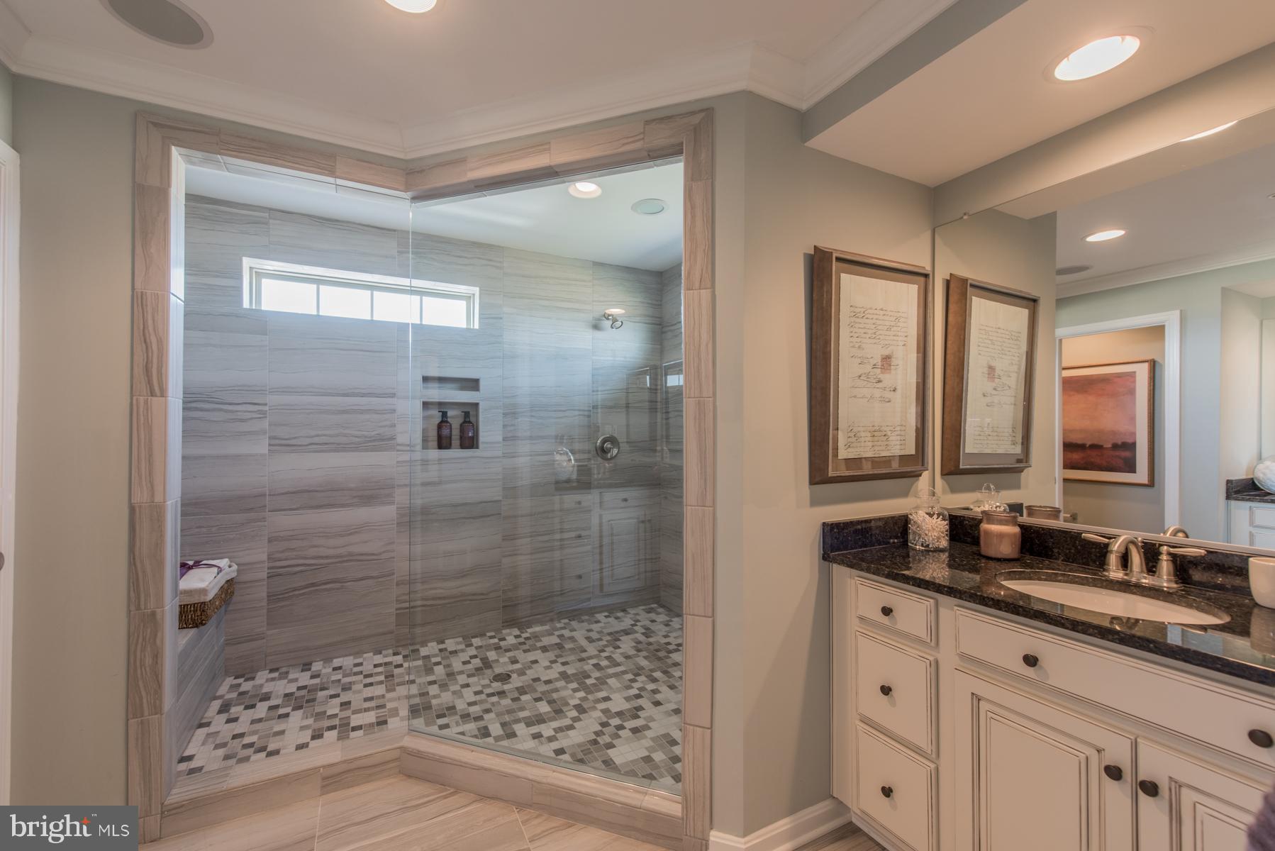 9772 Powder Hall Road Perry Hall, MD 21128 - Photo 24 of 28 a bathroom with a shower and a sink a mirror