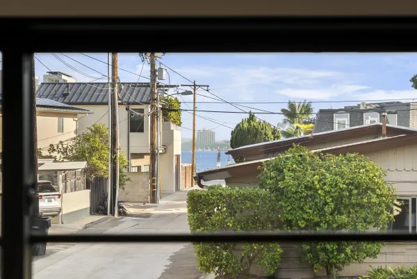 a view of a lake from a balcony