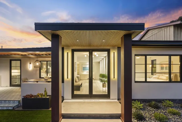 a front view of a house with a porch