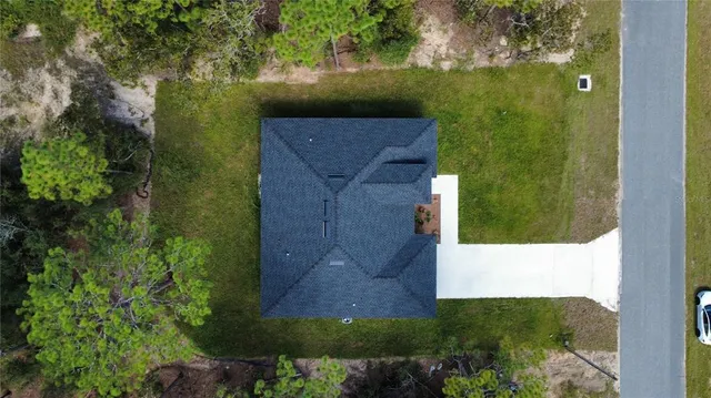 an aerial view of a house