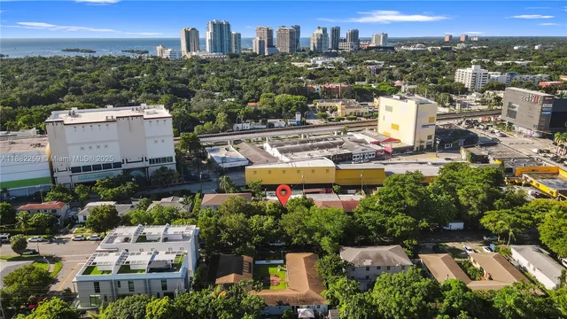 an aerial view of a city