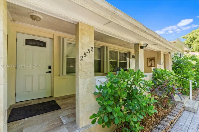 front view of a house with a shower