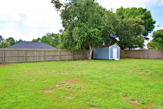 a house view with a garden space
