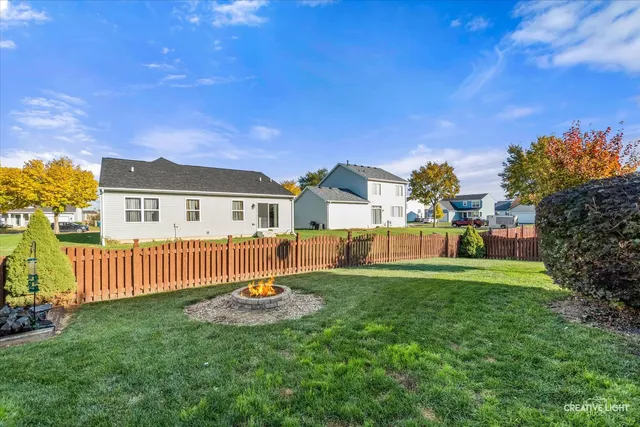 a view of a backyard with a garden