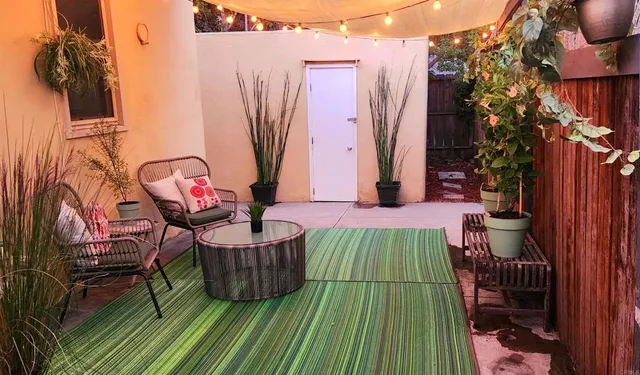 a view of outdoor space with seating area