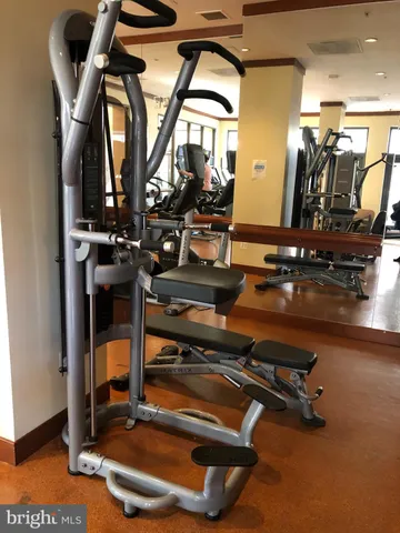 a room with gym equipment