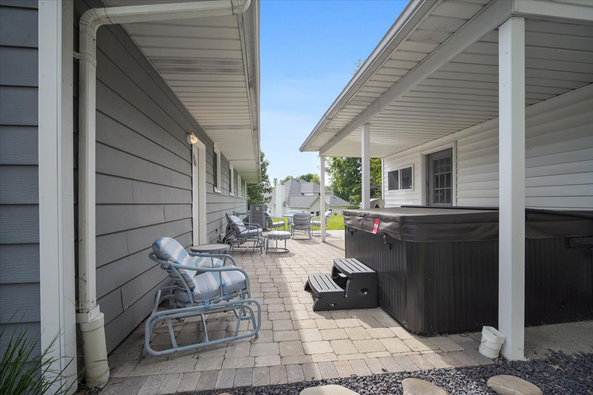 203 Highview Drive Eureka, IL 61530 - Photo 39 of 49 a view of backyard with outdoor seating and stairs