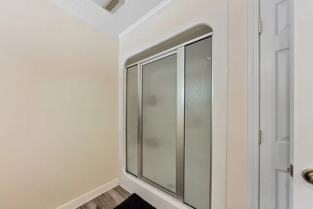a bathroom with a shower