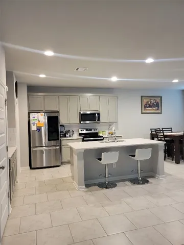 a living room with furniture