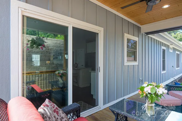 a outdoor living space with furniture