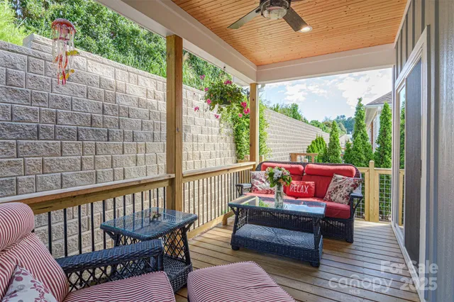 a view of balcony with couch