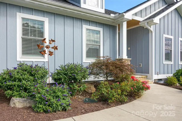 a house with a flower garden