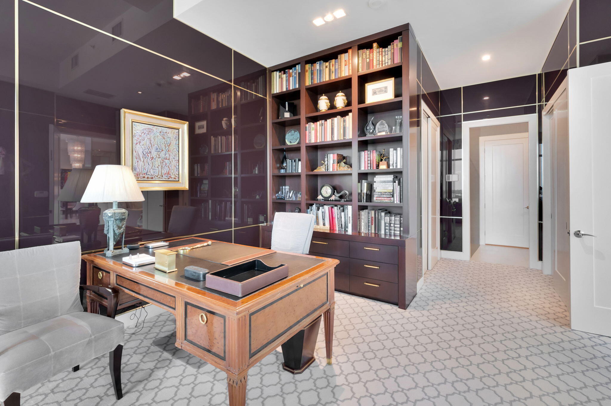 20155 Boca W Drive, Unit PHC902 Boca Raton, FL 33434 - Photo 31 of 56 a living room with stainless steel appliances furniture a rug and a window