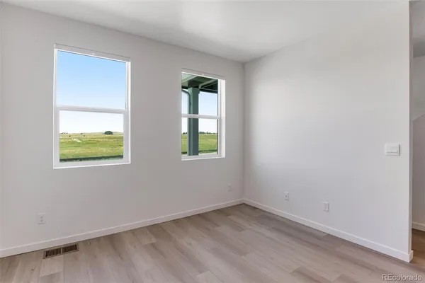 an empty room with a window