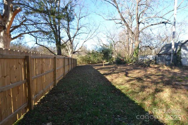 a view of backyard with green space