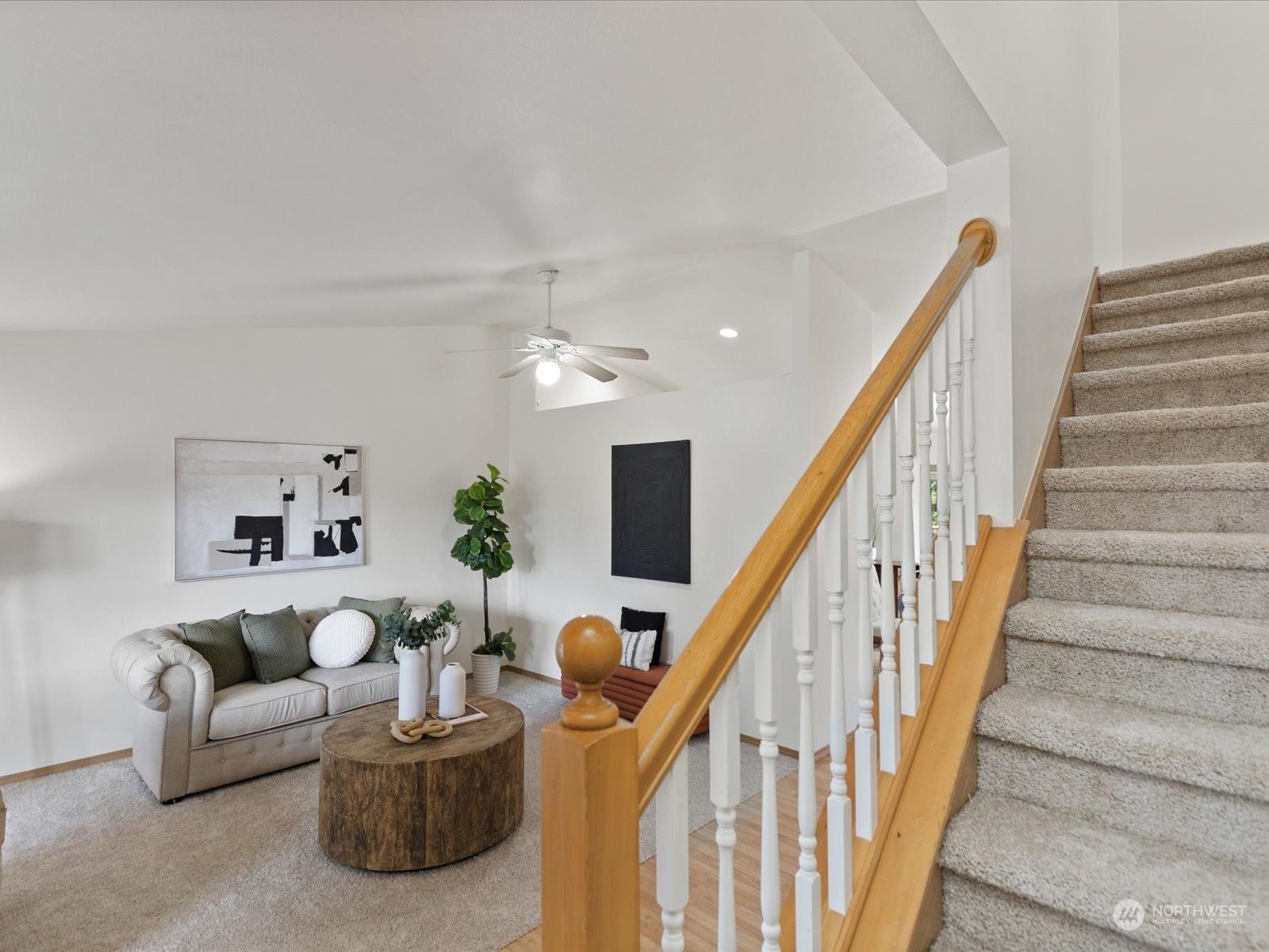 3415 189th Street Southeast Bothell, WA 98012 - Photo 15 of 33 a living room with furniture and a stairs
