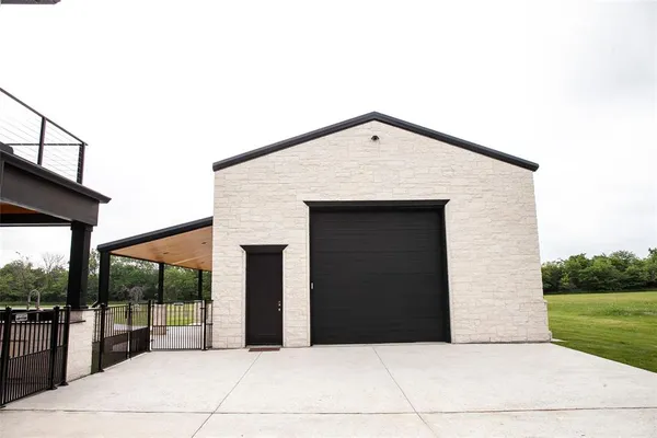 a car parked in a garage