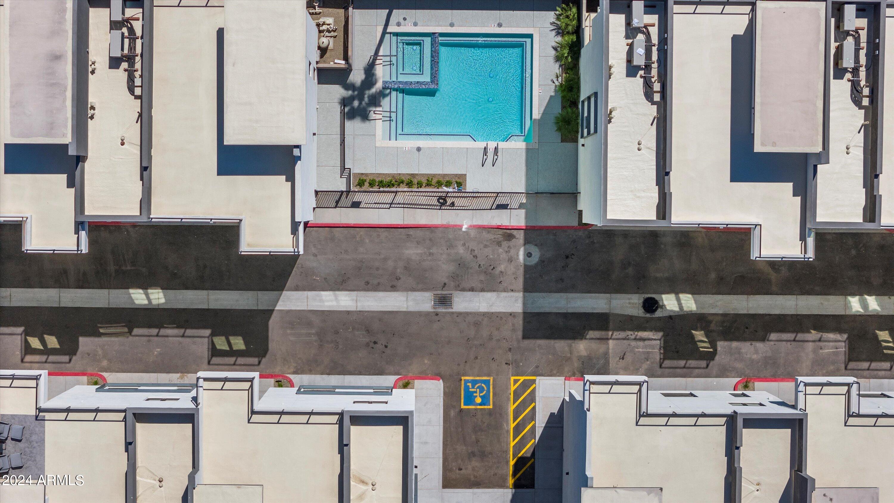 1501 North Miller Road, Unit 1012 Scottsdale, AZ 85257 - Photo 39 of 40 35-Aerial View - Complex Pool