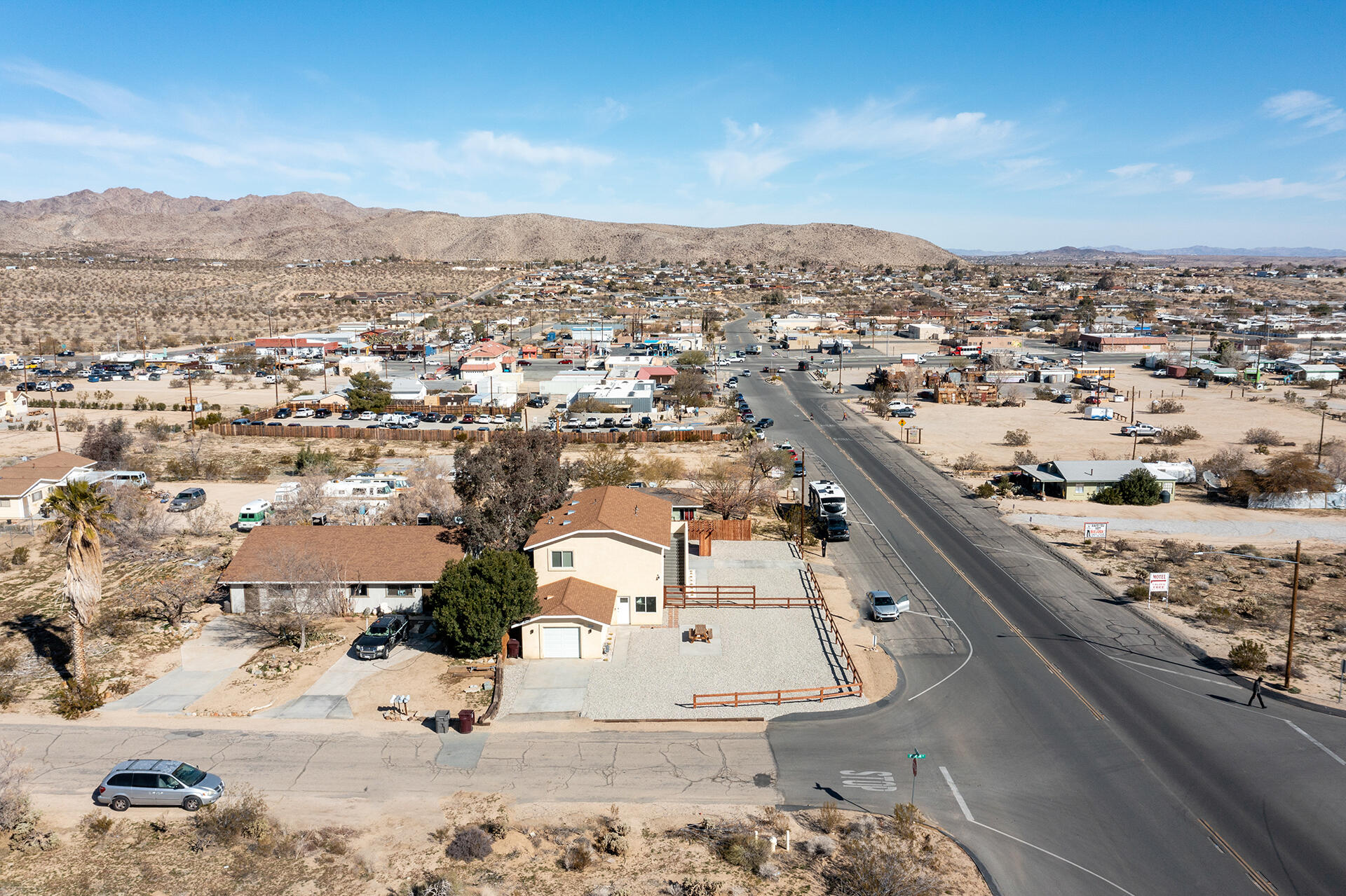 61786 Desert Air Road Joshua Tree, CA 92252 - Photo 6 of 54 an aerial view of residential houses with outdoor space