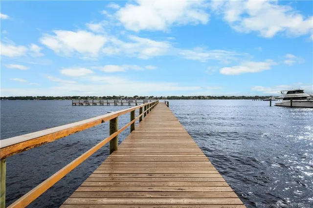 a view of wooden floor with a lake