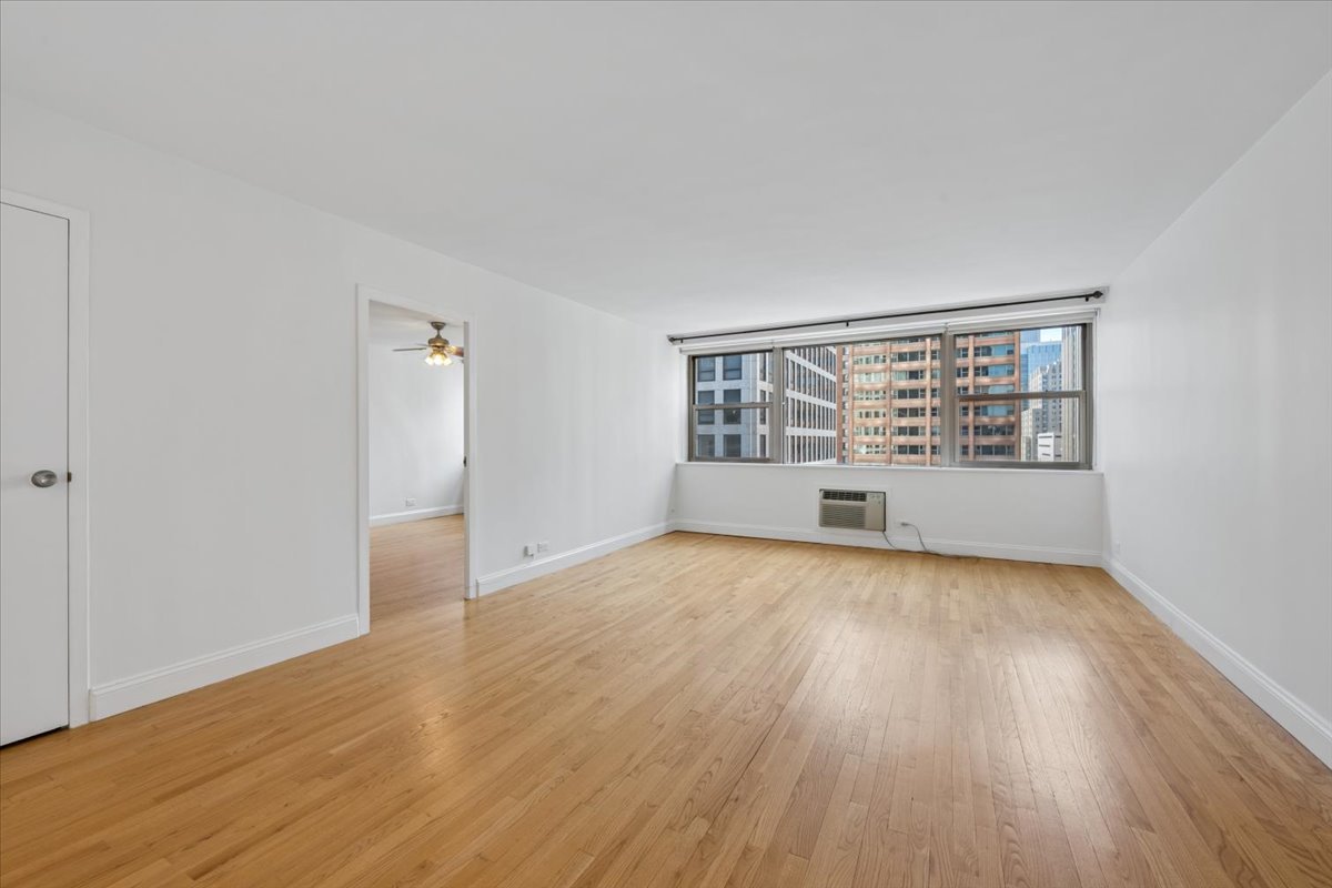 253 East Delaware Place, Unit 11F Chicago, IL 60611 - Photo 2 of 19 wooden floor in an empty room with a window